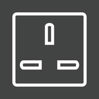 Socket II Line Inverted Icon vector