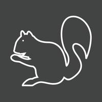 Squirrel Line Inverted Icon vector