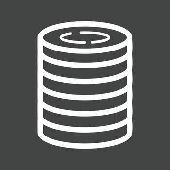 Stack of Coins Line Inverted Icon vector