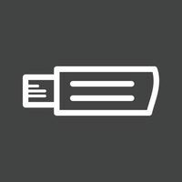 Flash Drive Line Inverted Icon vector
