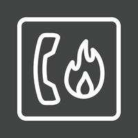 Fire Emergency Line Inverted Icon vector