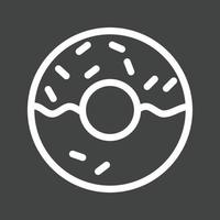 Cream Doughnut Line Inverted Icon vector