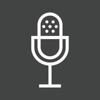Mic Line Inverted Icon vector