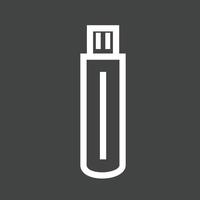 USB Drive II Line Inverted Icon vector