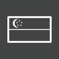 icono de línea invertida de singapur vector