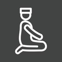 Qaida Line Inverted Icon vector