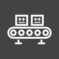 Assembly Line Line Inverted Icon vector