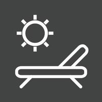 icono de línea invertida para tomar el sol vector