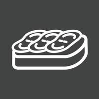 Bruschetta Line Inverted Icon vector