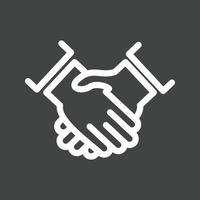 Handshake Line Inverted Icon vector