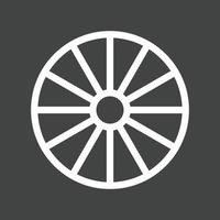 Wheel Line Inverted Icon vector