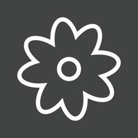 Flower Line Inverted Icon vector