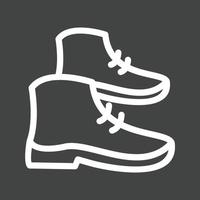 icono de línea de zapatos invertida vector