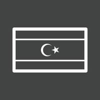 icono de línea invertida de libia vector