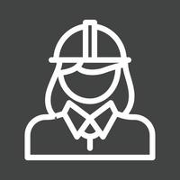 Industry Worker II Line Inverted Icon vector