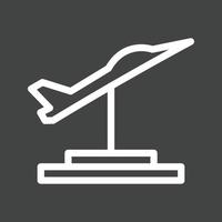 Jet Exhibit Line Inverted Icon vector