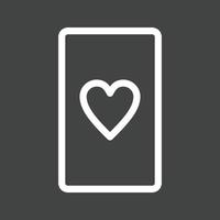 Hearts Card Line Inverted Icon vector