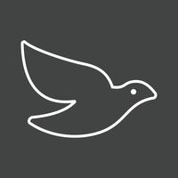 icono de línea de paloma invertida vector