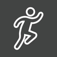 icono de línea de persona corriendo invertida vector