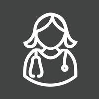 Female Doctor Line Inverted Icon vector