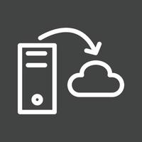 Server to Cloud Transfer Line Inverted Icon vector