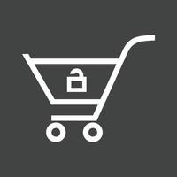 Unlock Cart Line Inverted Icon vector