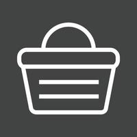 Vegetable Basket Line Inverted Icon vector