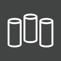 Cylindrical Bars Line Inverted Icon vector