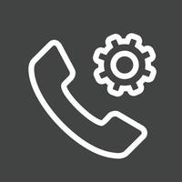 Settings Phone Line Inverted Icon vector