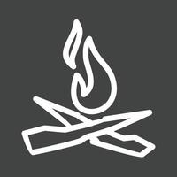 Flame Line Inverted Icon vector