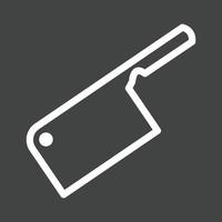 Meat Cleaver Line Inverted Icon vector