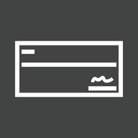Signed Cheque Line Inverted Icon vector