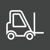 Lifter Truck Line Inverted Icon vector