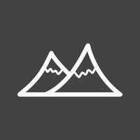 Mountains Line Inverted Icon vector