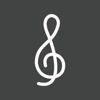 Treble Clef Line Inverted Icon vector