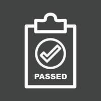 QC Passed Line Inverted Icon vector