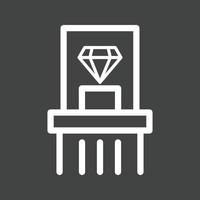 Diamond Exhibit Line Inverted Icon vector