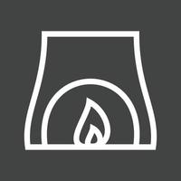 Fireplace Line Inverted Icon vector
