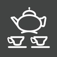 icono de línea de té árabe invertida vector