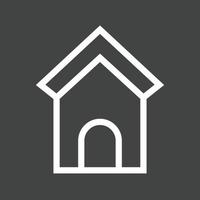 Dog House Line Inverted Icon vector