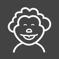 Clown Line Inverted Icon vector