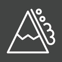 Snow Avalanche Line Inverted Icon vector