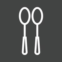 Spoons Line Inverted Icon vector