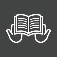 Reading Holy Book Line Inverted Icon vector