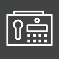 Door Security Lock Line Inverted Icon vector