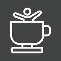 Tea Cups Ride Line Inverted Icon vector