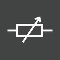 Variable Resistor Line Inverted Icon vector