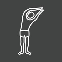 Half Moon Pose Left Line Inverted Icon vector