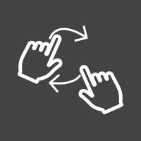 Rotate with Two Hands Line Inverted Icon vector