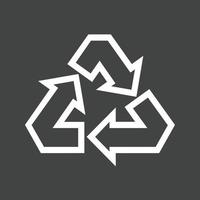 icono de línea invertida de reciclaje vector